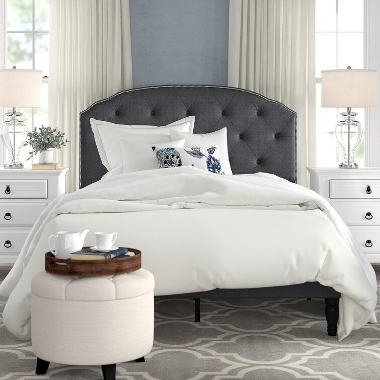 Evendale Tufted Upholstered Low Profile Platform Bed - 2 Colour 3D model_14