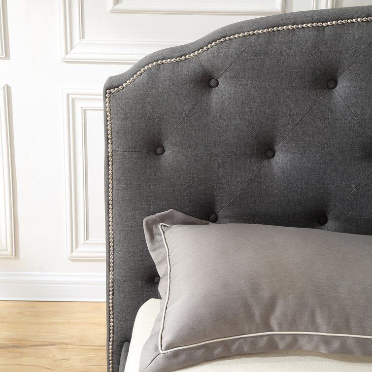 Evendale Tufted Upholstered Low Profile Platform Bed - 2 Colour 3D model_11