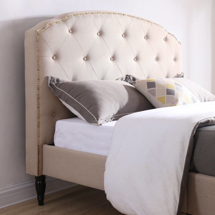 Evendale Tufted Upholstered Low Profile Platform Bed - 2 Colour 3D model_18