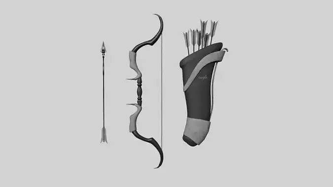 Archer Bow 01 Black Gray - Quiver Fantasy Weaponry