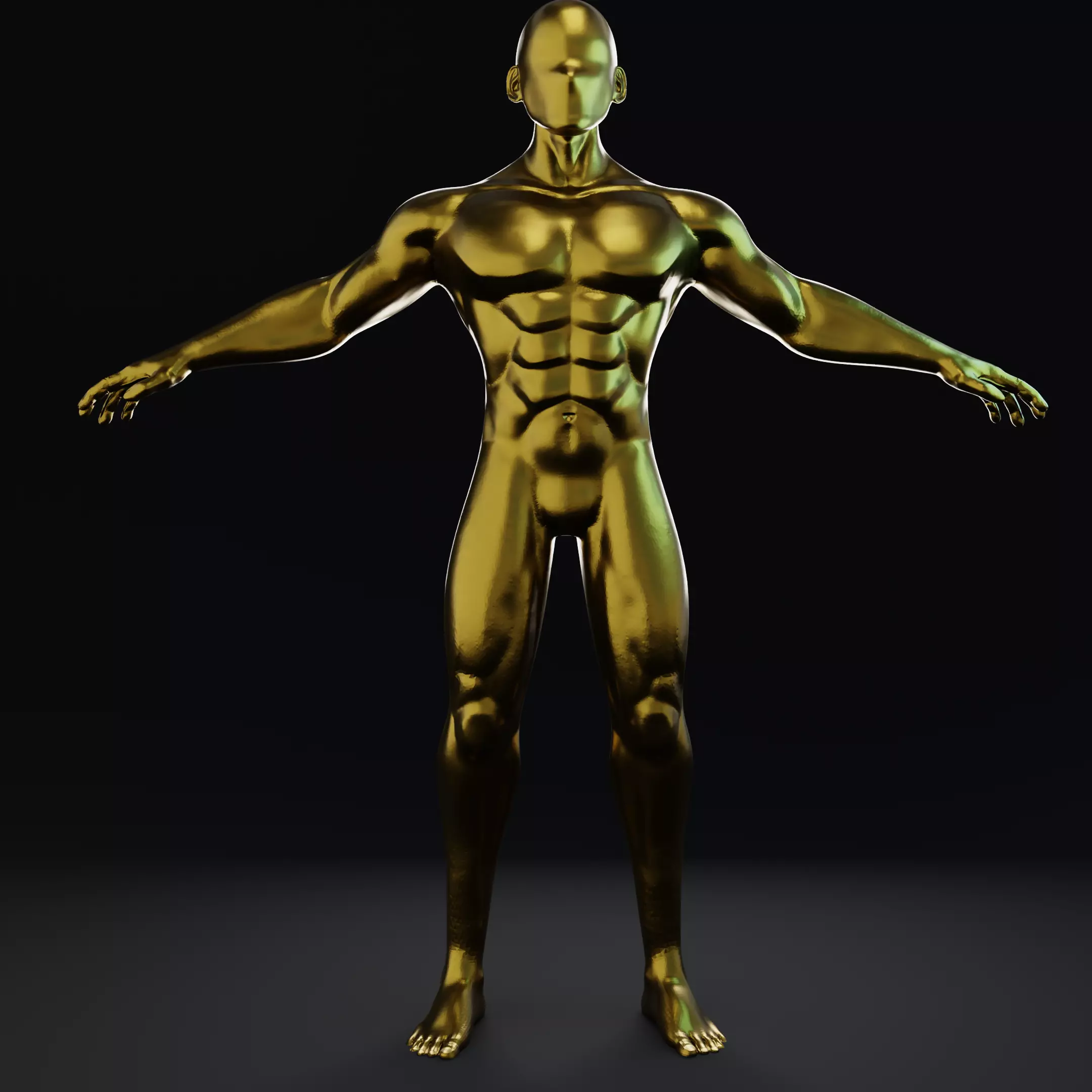 Lowpoly muscular Man  Low-poly 3D model_0