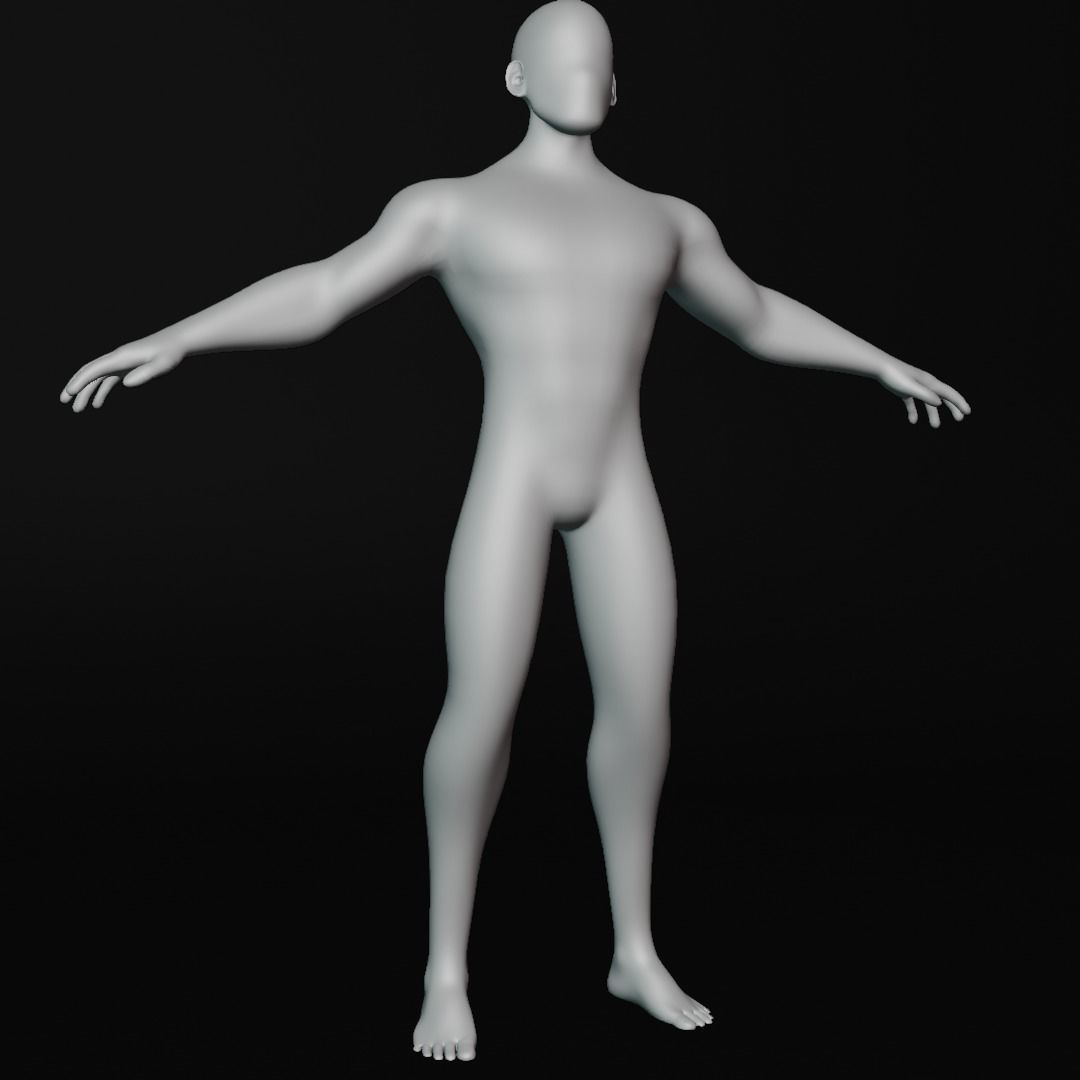 Lowpoly muscular Man  Low-poly 3D model_10