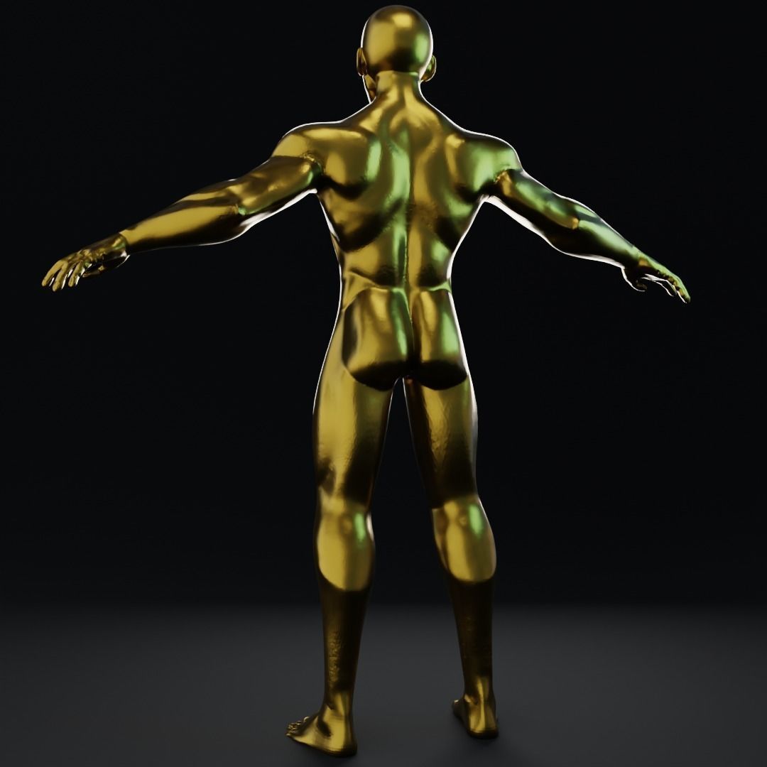 Lowpoly muscular Man  Low-poly 3D model_3