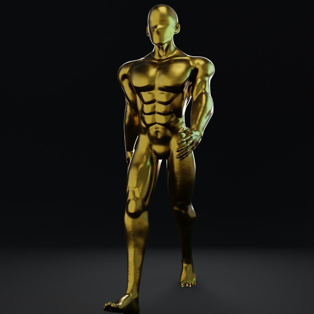 Lowpoly muscular Man  Low-poly 3D model_11