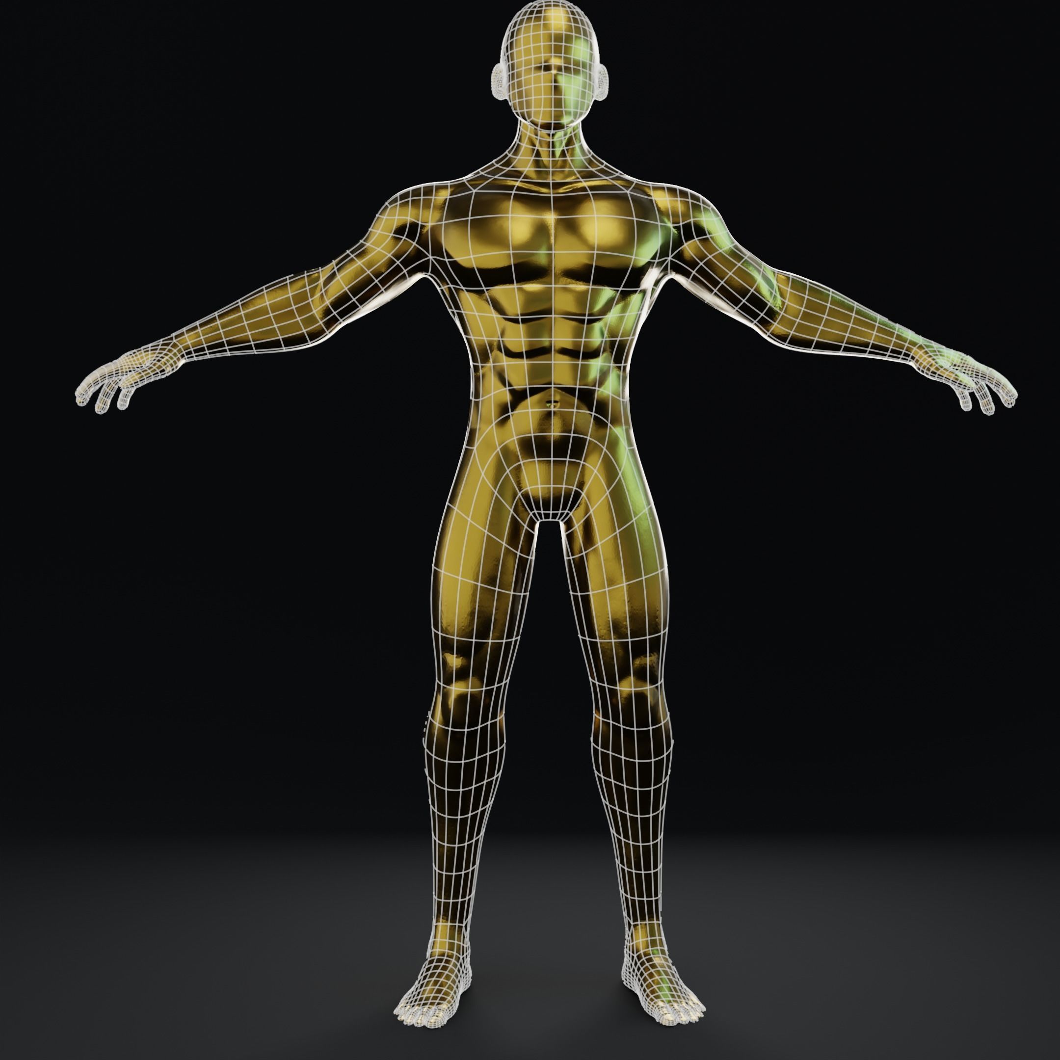 Lowpoly muscular Man  Low-poly 3D model_12