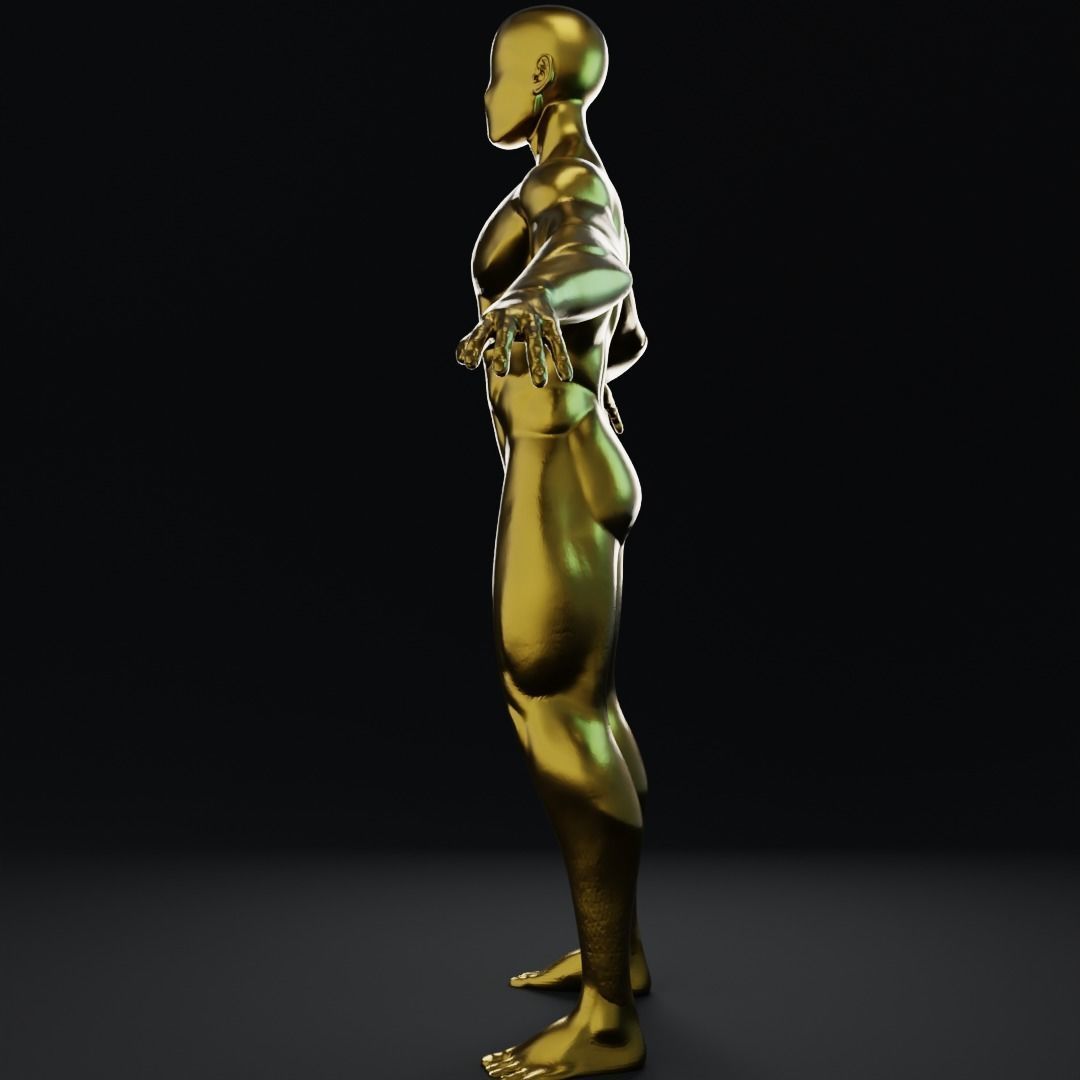 Lowpoly muscular Man  Low-poly 3D model_4