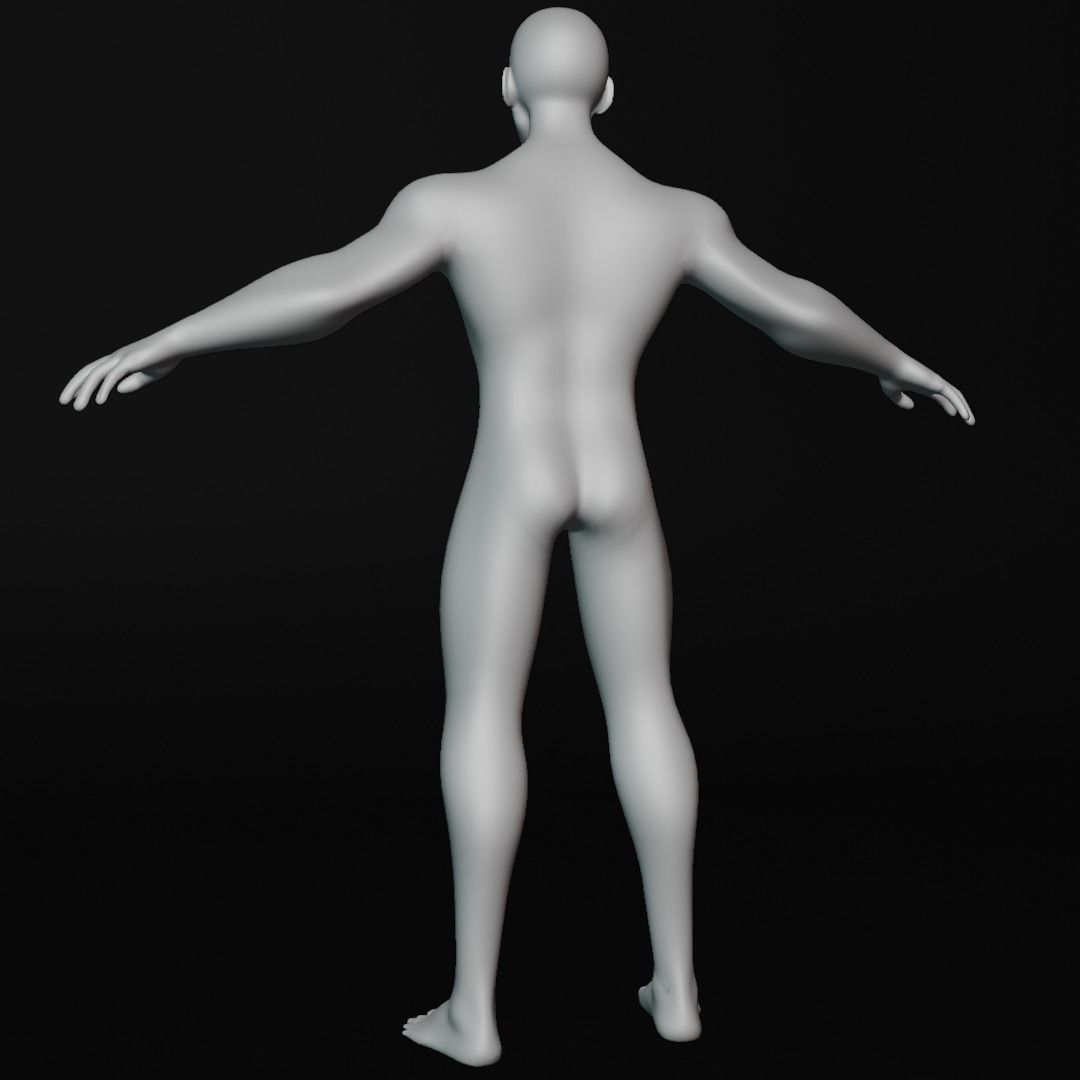 Lowpoly muscular Man  Low-poly 3D model_8