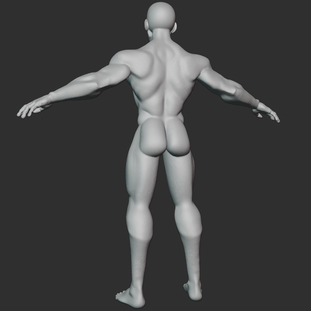 Lowpoly muscular Man  Low-poly 3D model_5