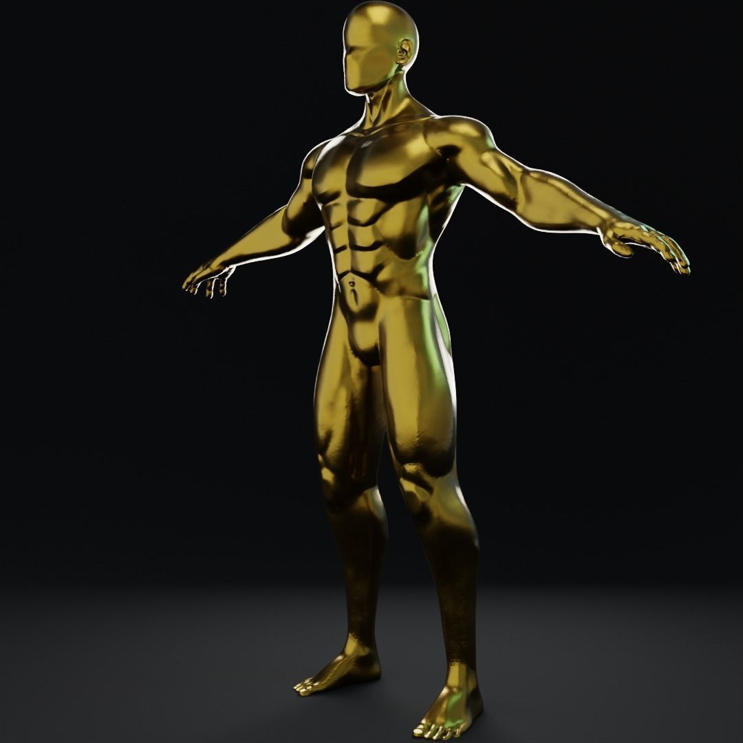 Lowpoly muscular Man  Low-poly 3D model_2