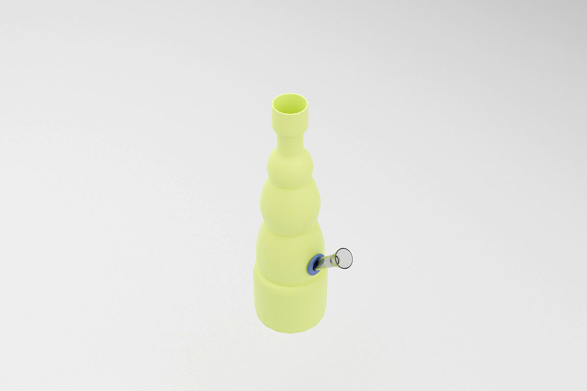 Simple Marihuana Smoking Bong Low-poly 3D model_13