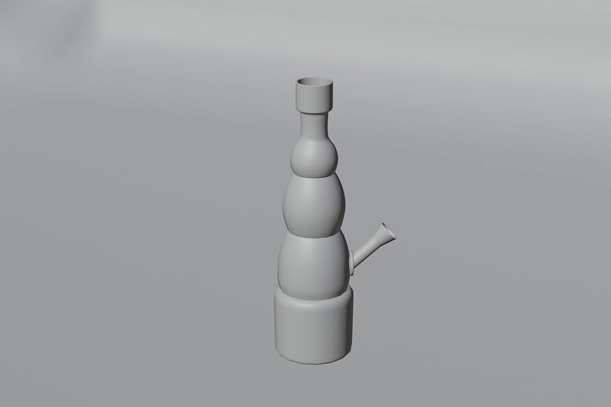 Simple Marihuana Smoking Bong Low-poly 3D model_21