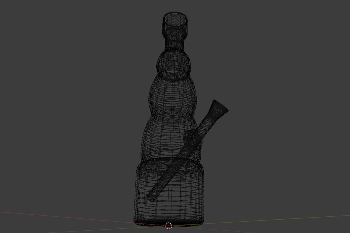 Simple Marihuana Smoking Bong Low-poly 3D model_24