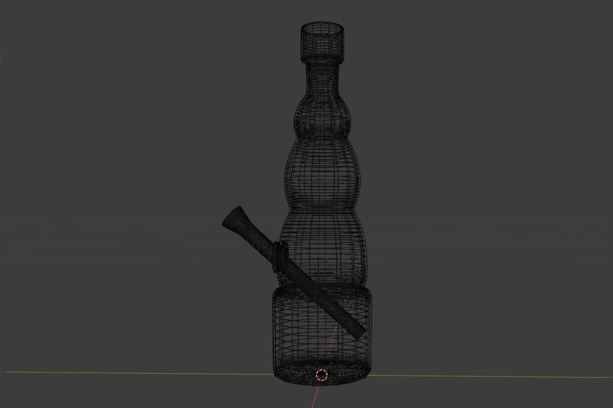 Simple Marihuana Smoking Bong Low-poly 3D model_14