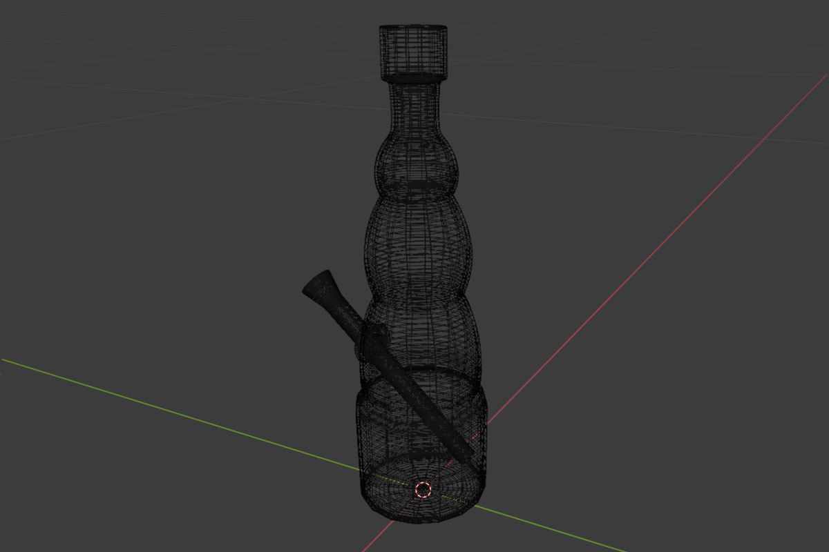 Simple Marihuana Smoking Bong Low-poly 3D model_19