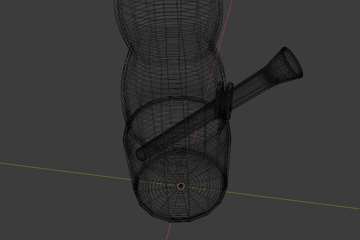 Simple Marihuana Smoking Bong Low-poly 3D model_15