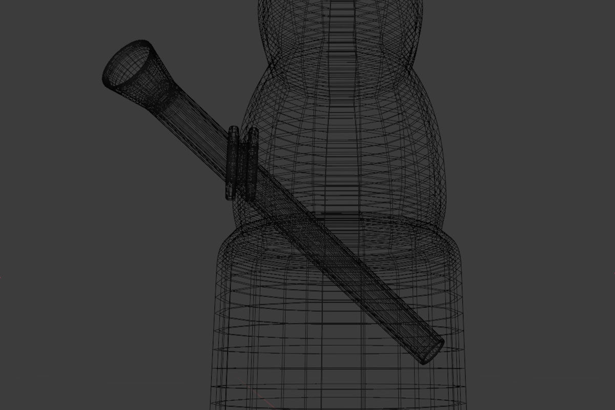 Simple Marihuana Smoking Bong Low-poly 3D model_17