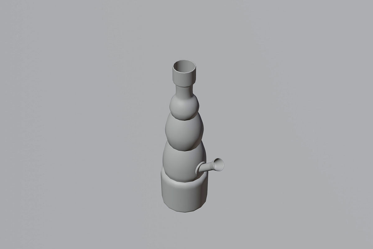 Simple Marihuana Smoking Bong Low-poly 3D model_20