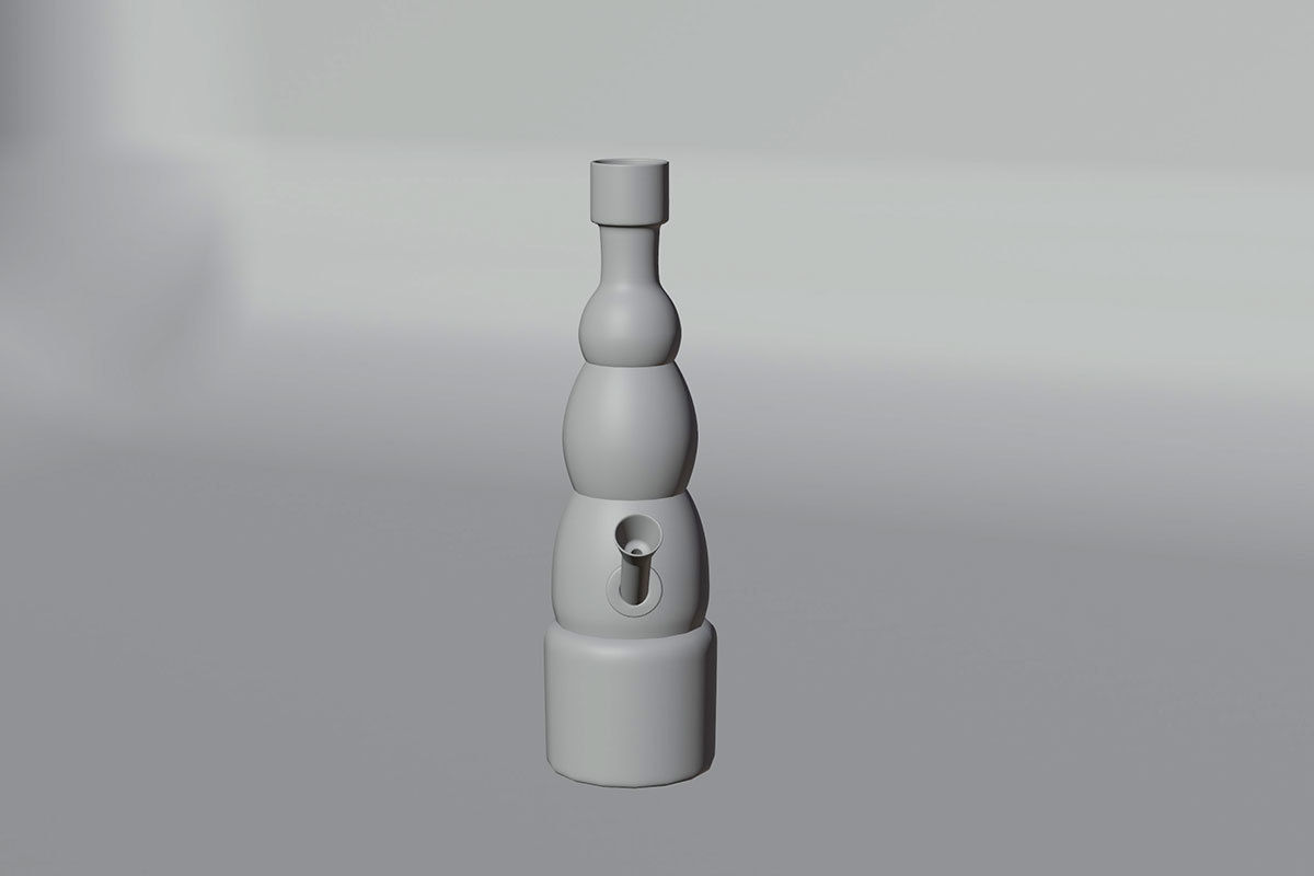 Simple Marihuana Smoking Bong Low-poly 3D model_22