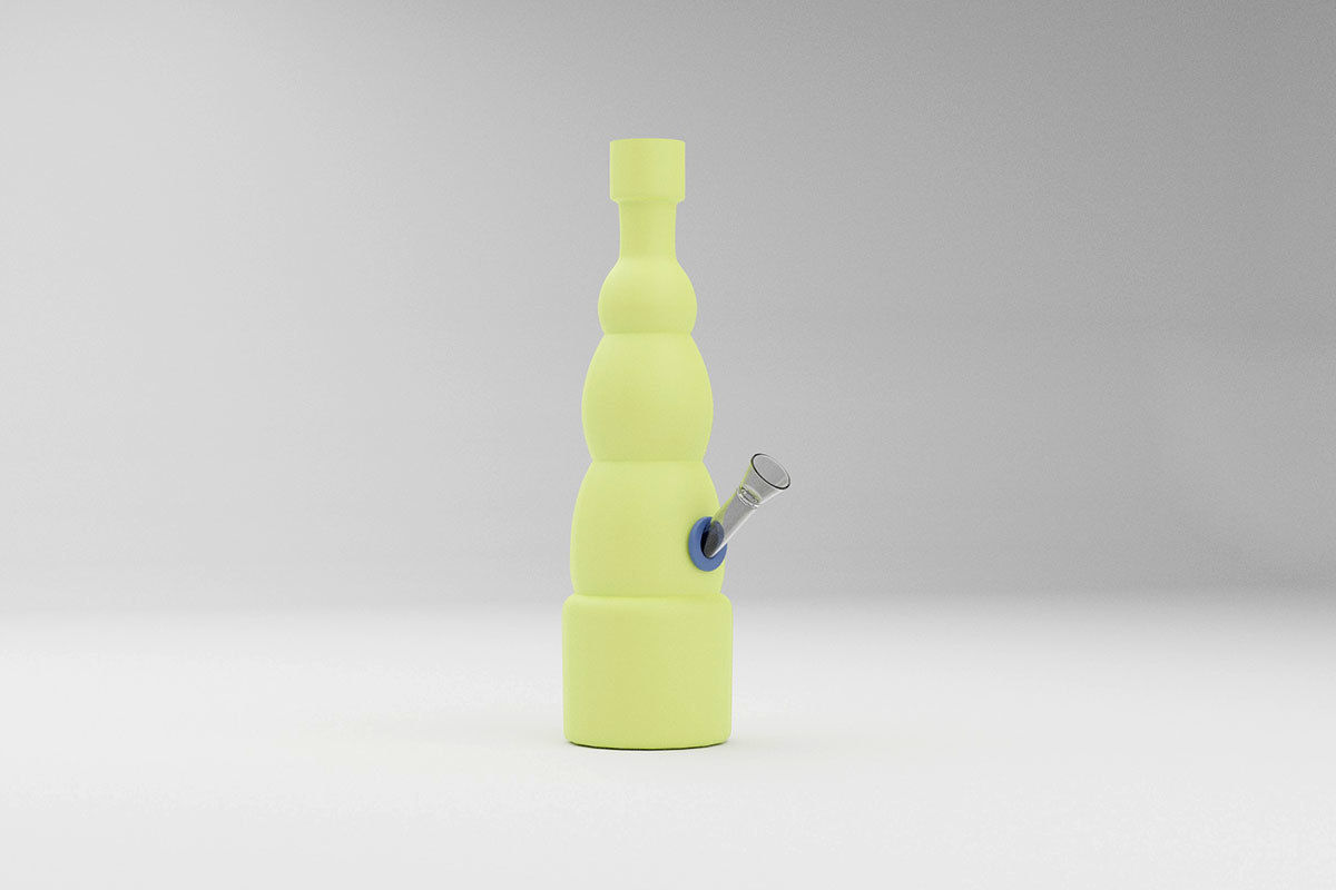 Simple Marihuana Smoking Bong Low-poly 3D model_2