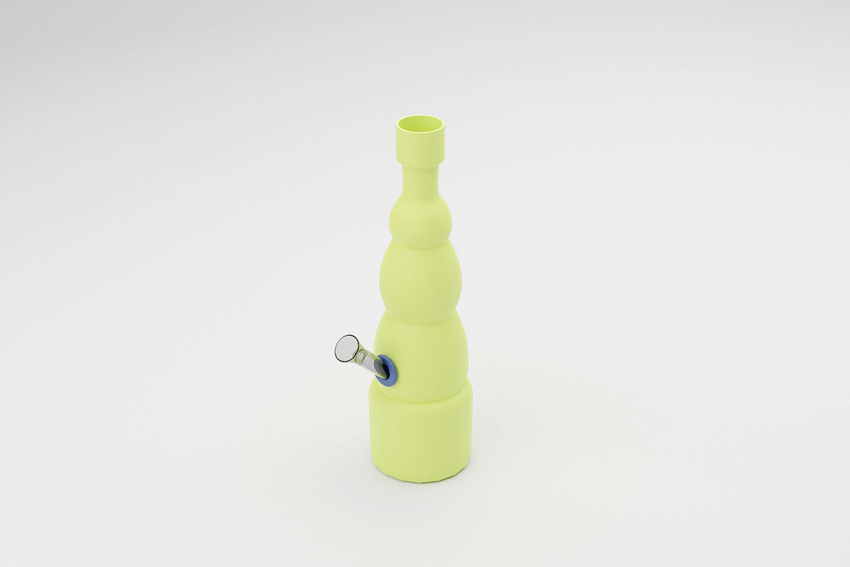 Simple Marihuana Smoking Bong Low-poly 3D model_4