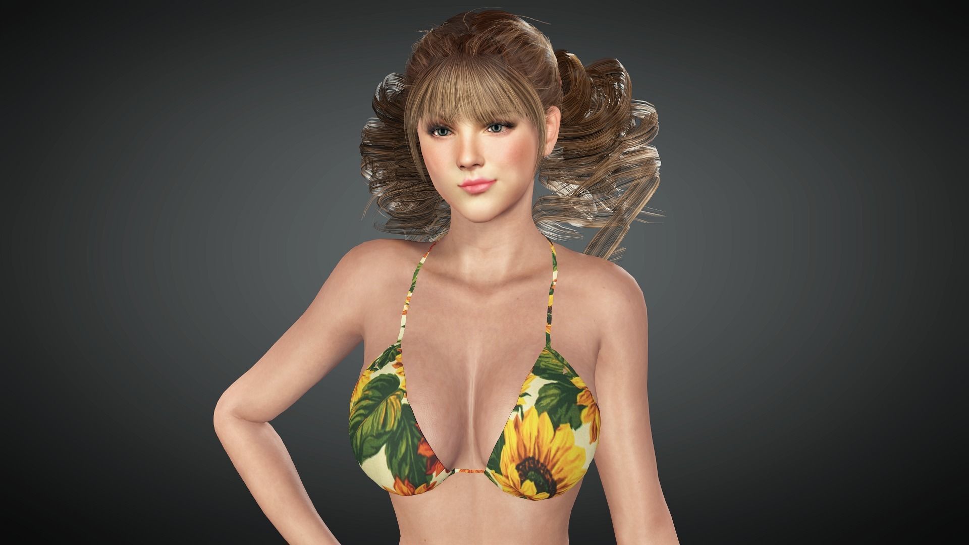 AAA Realistic Female Character 14 Low-poly 3D model_10