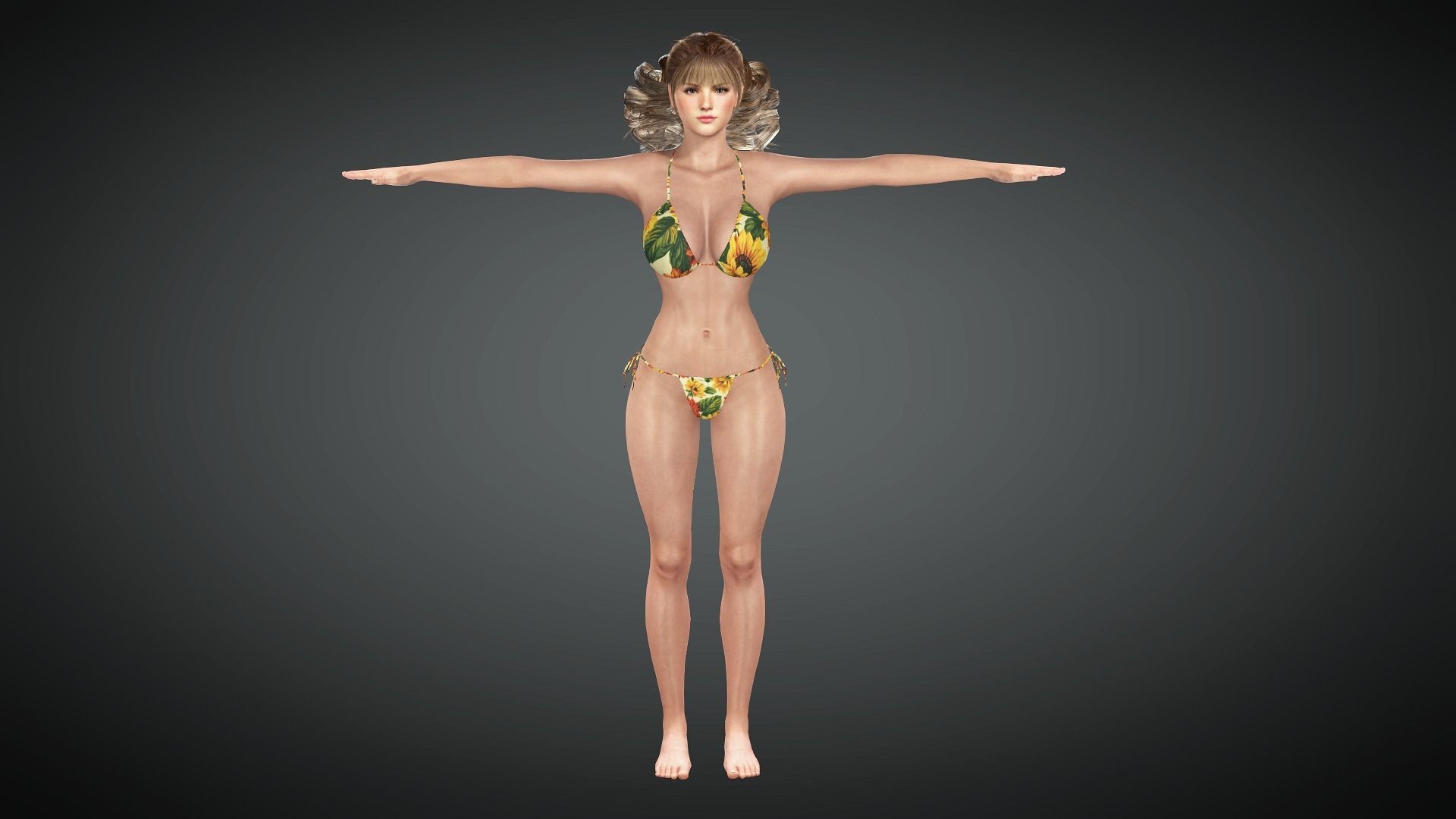 AAA Realistic Female Character 14 Low-poly 3D model_12