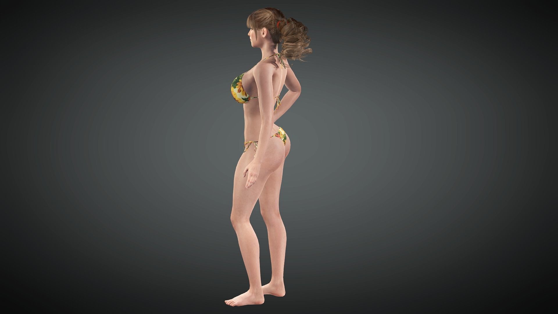 AAA Realistic Female Character 14 Low-poly 3D model_3