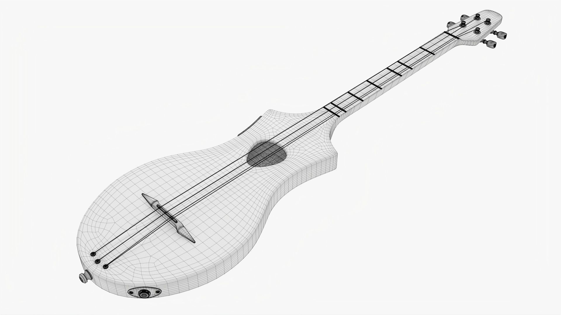 Acoustic instrument 4-string 02 3D model_12