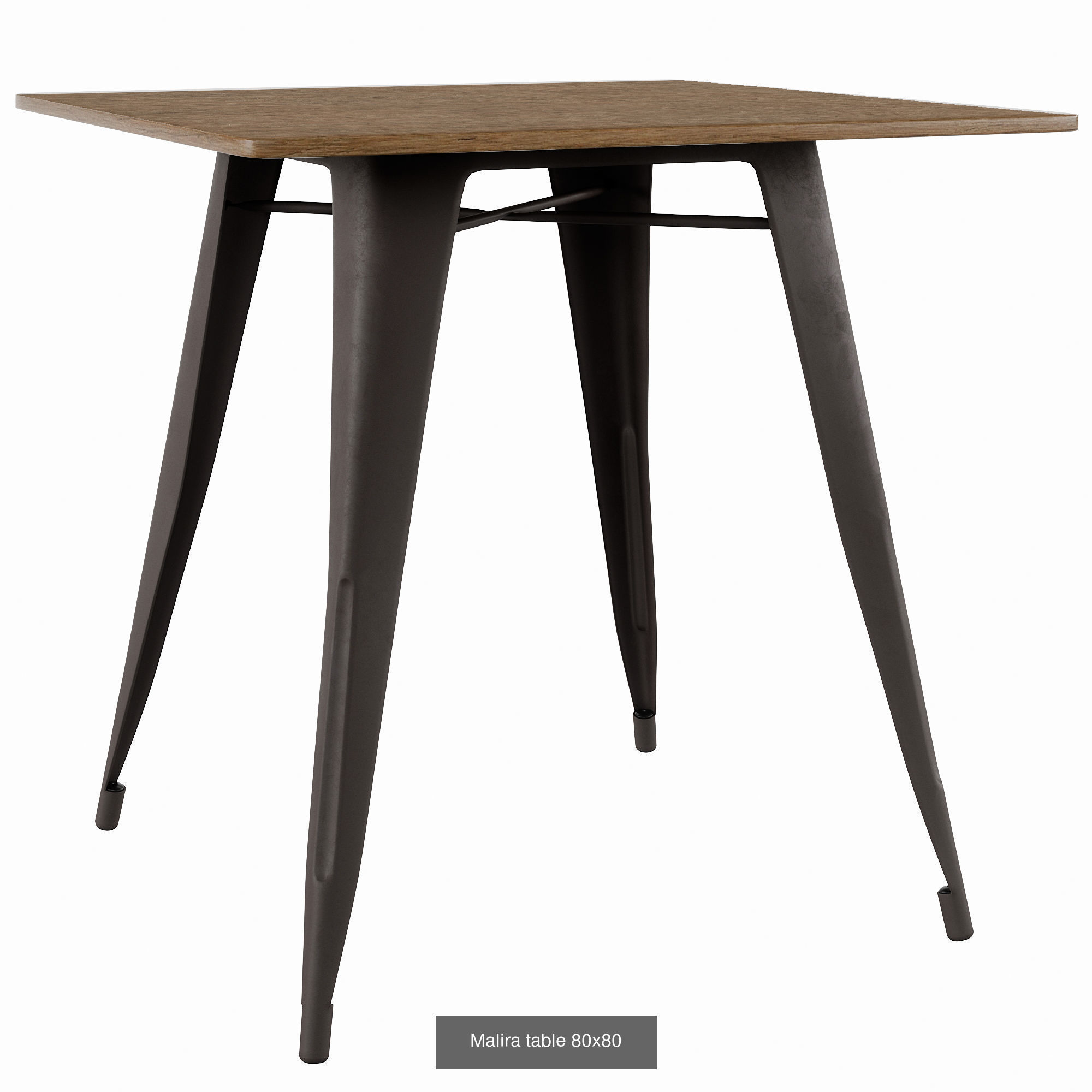 Malira Collection metal stool with wooden seat _5