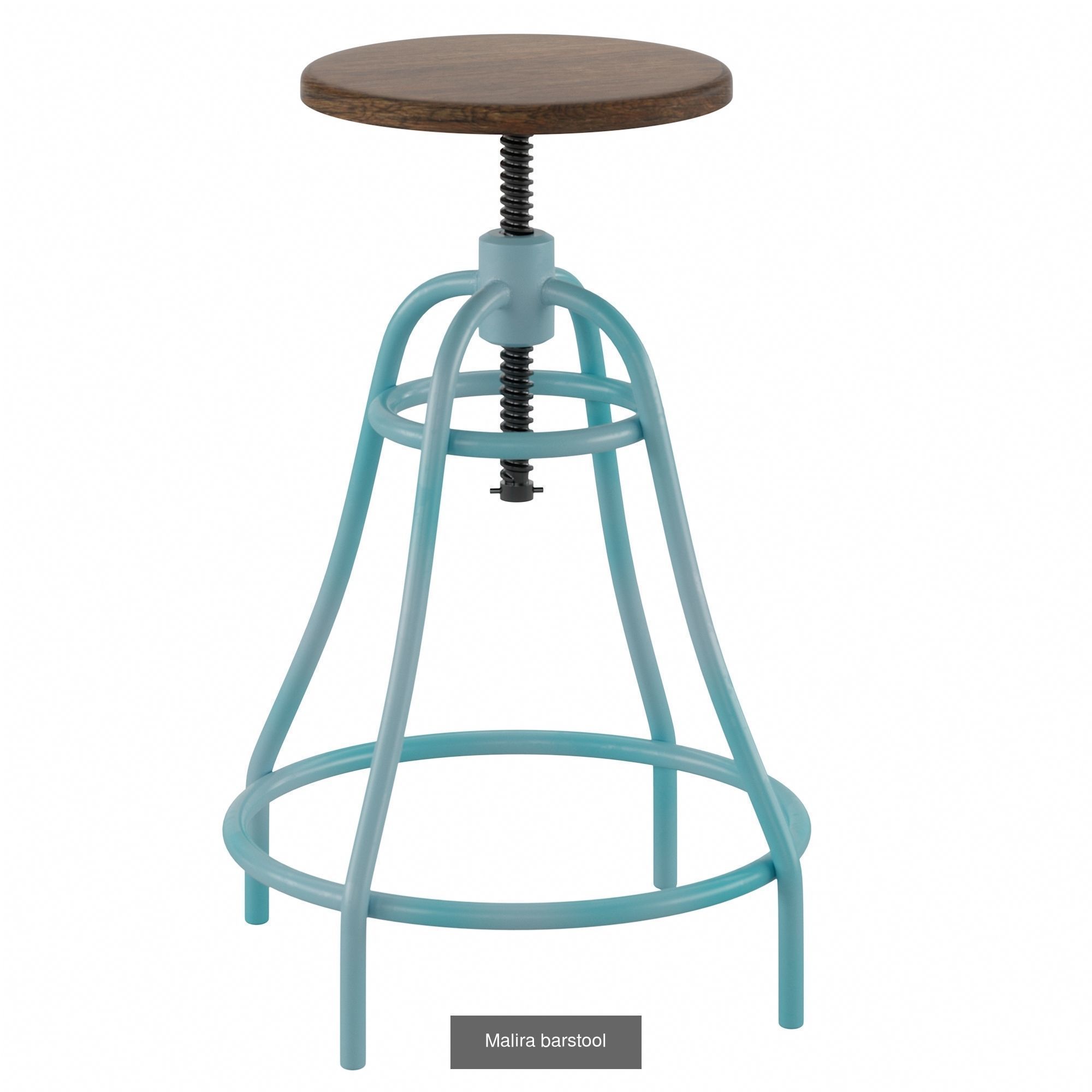 Malira Collection metal stool with wooden seat _1