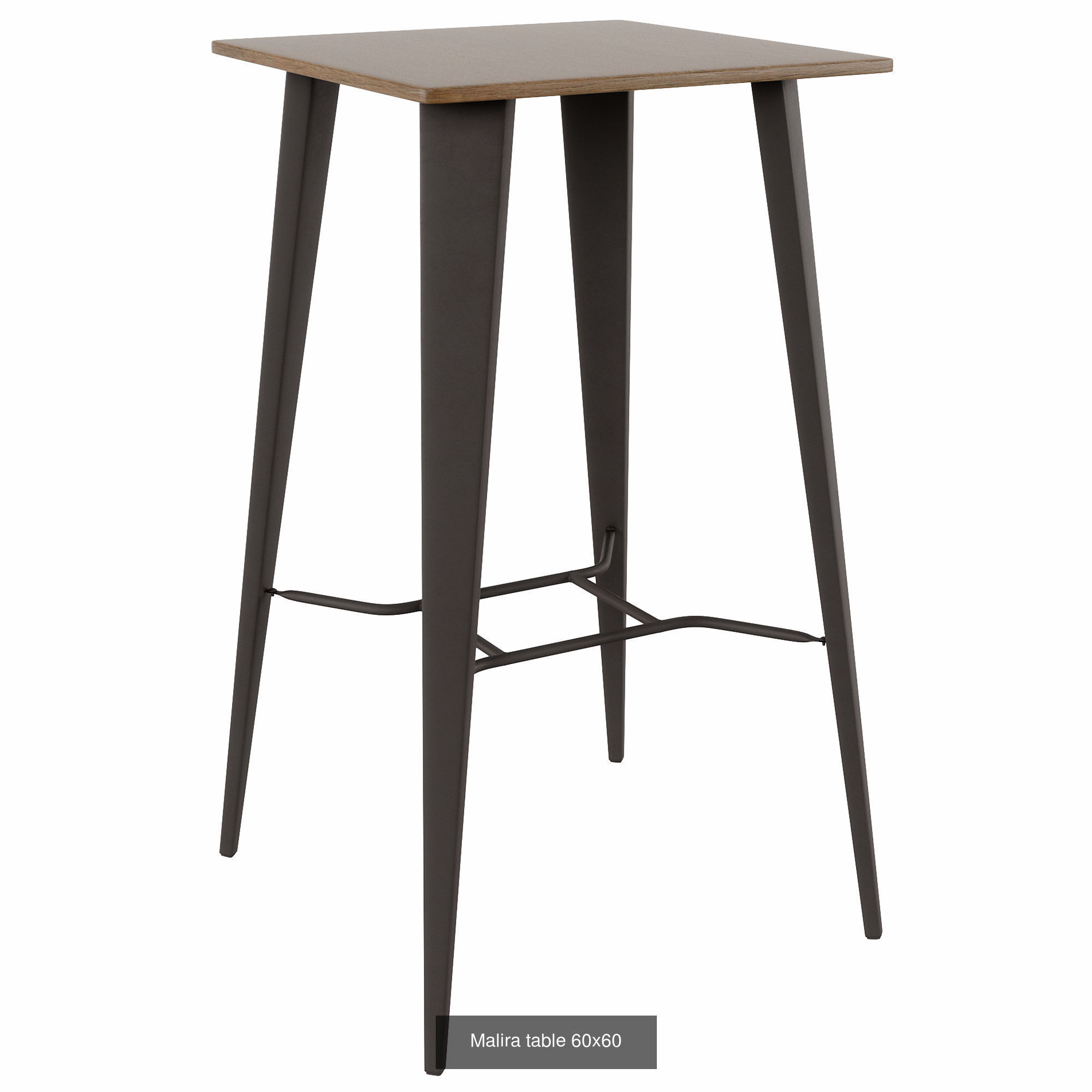 Malira Collection metal stool with wooden seat _4