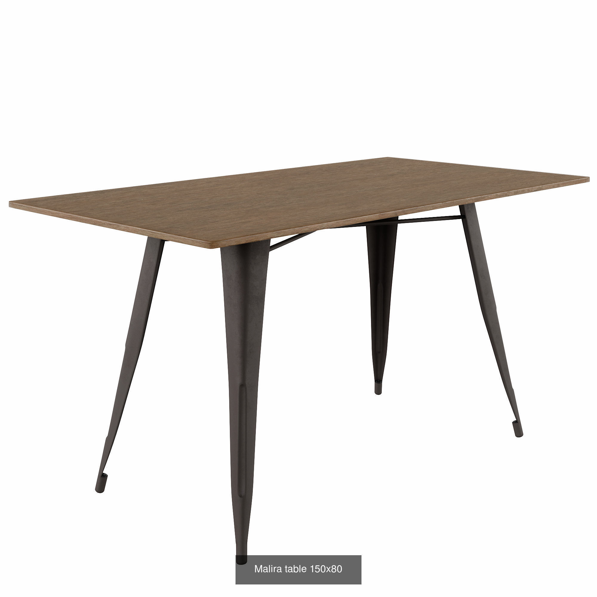 Malira Collection metal stool with wooden seat _6