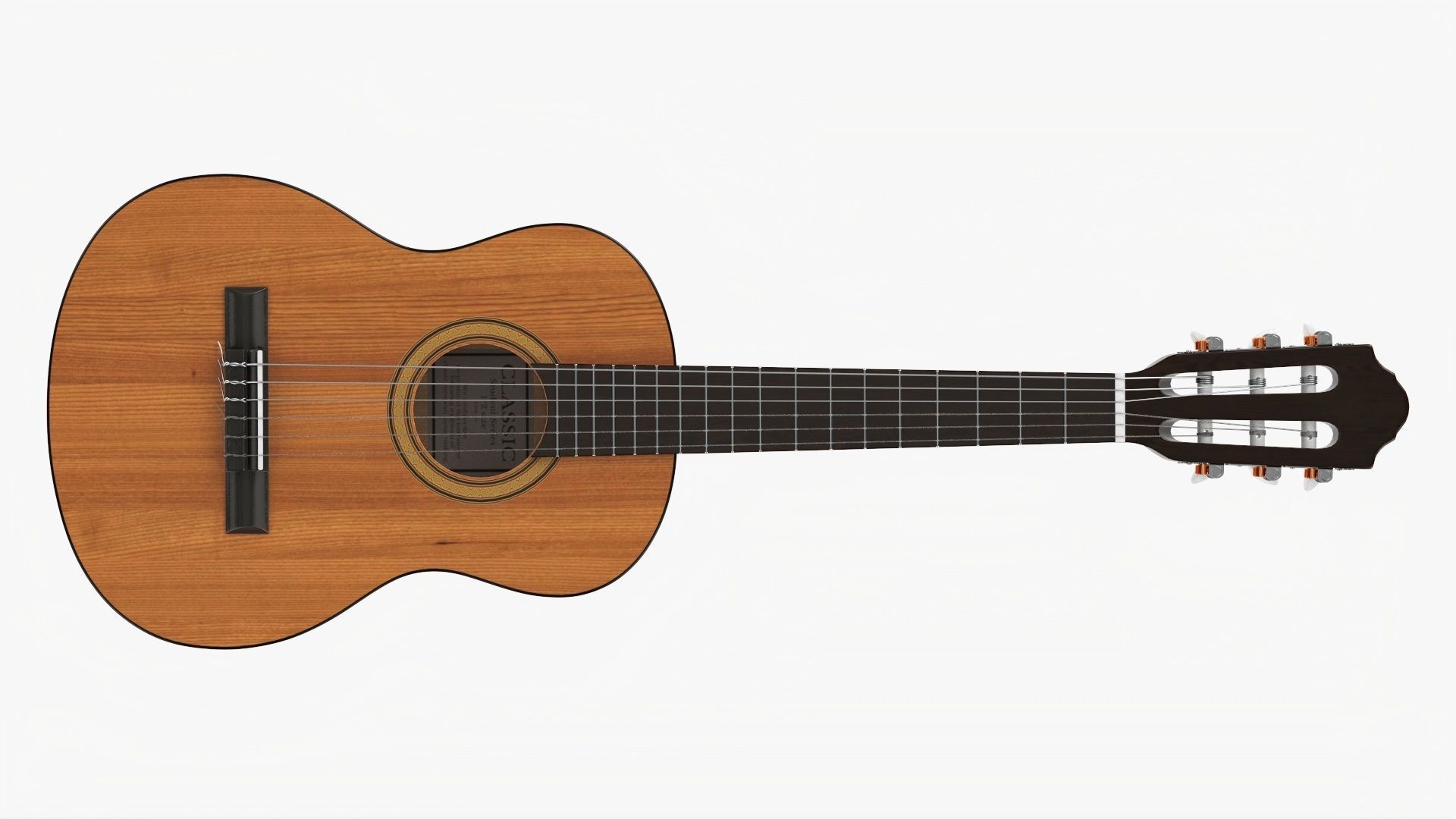 Acoustic guitar classic 02 3D model_11