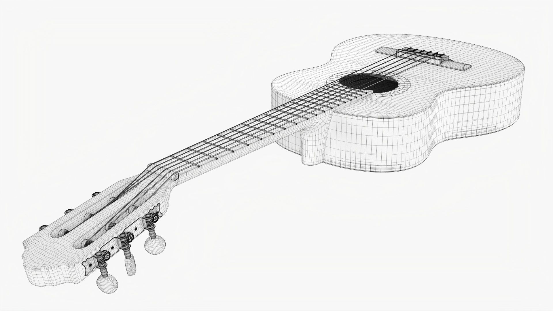 Acoustic guitar classic 02 3D model_13