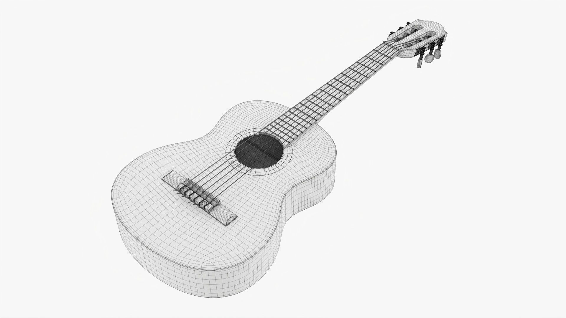 Acoustic guitar classic 02 3D model_12
