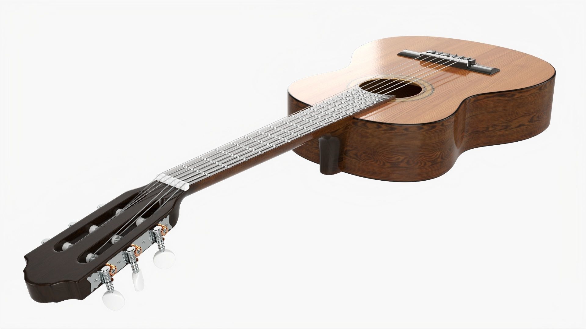 Acoustic guitar classic 02 3D model_1