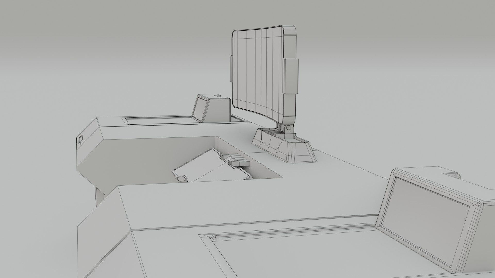 Sci-Fi Workspace - Low poly - PBR - Game ready Low-poly 3D model_19