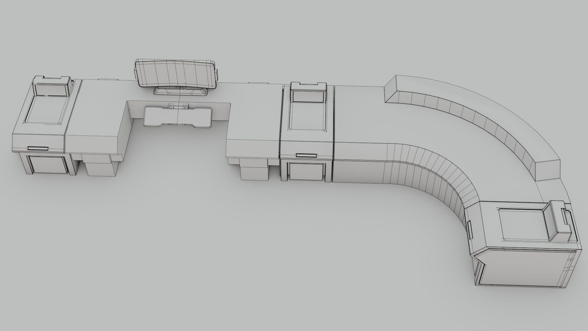 Sci-Fi Workspace - Low poly - PBR - Game ready Low-poly 3D model_17