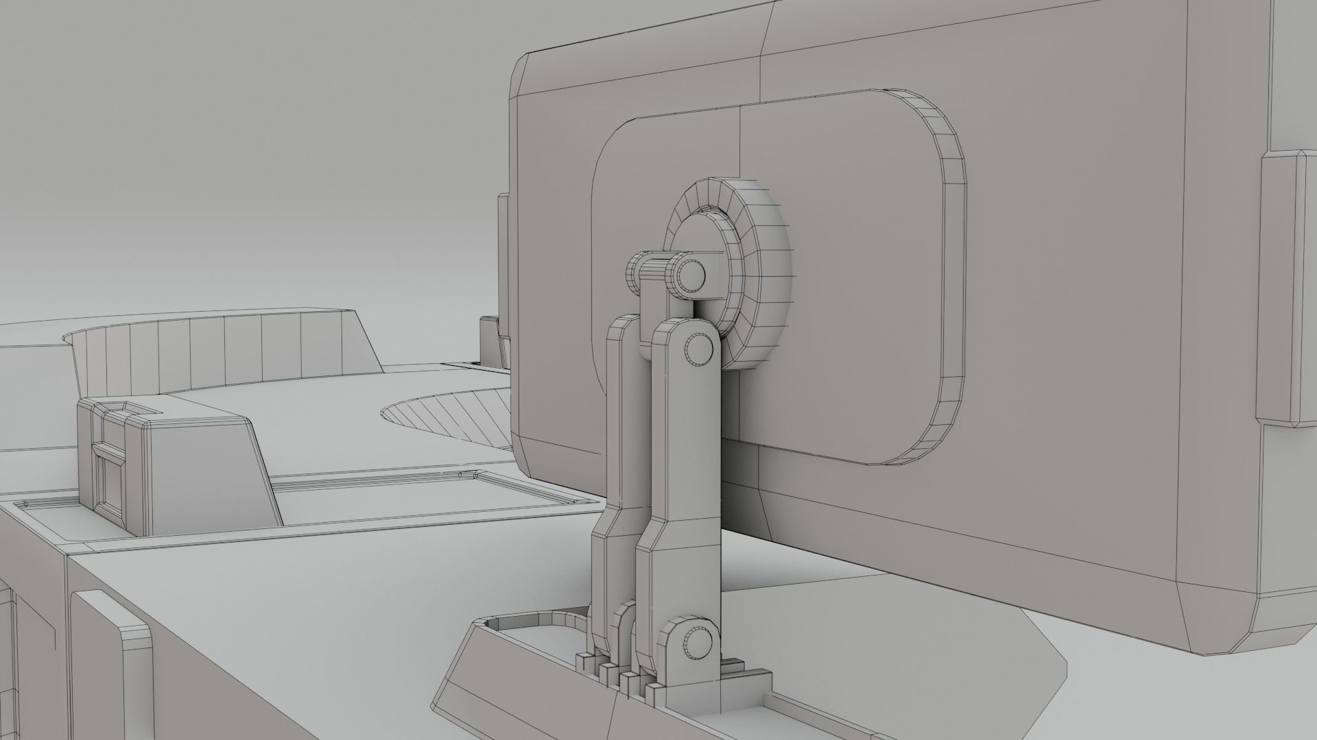 Sci-Fi Workspace - Low poly - PBR - Game ready Low-poly 3D model_13