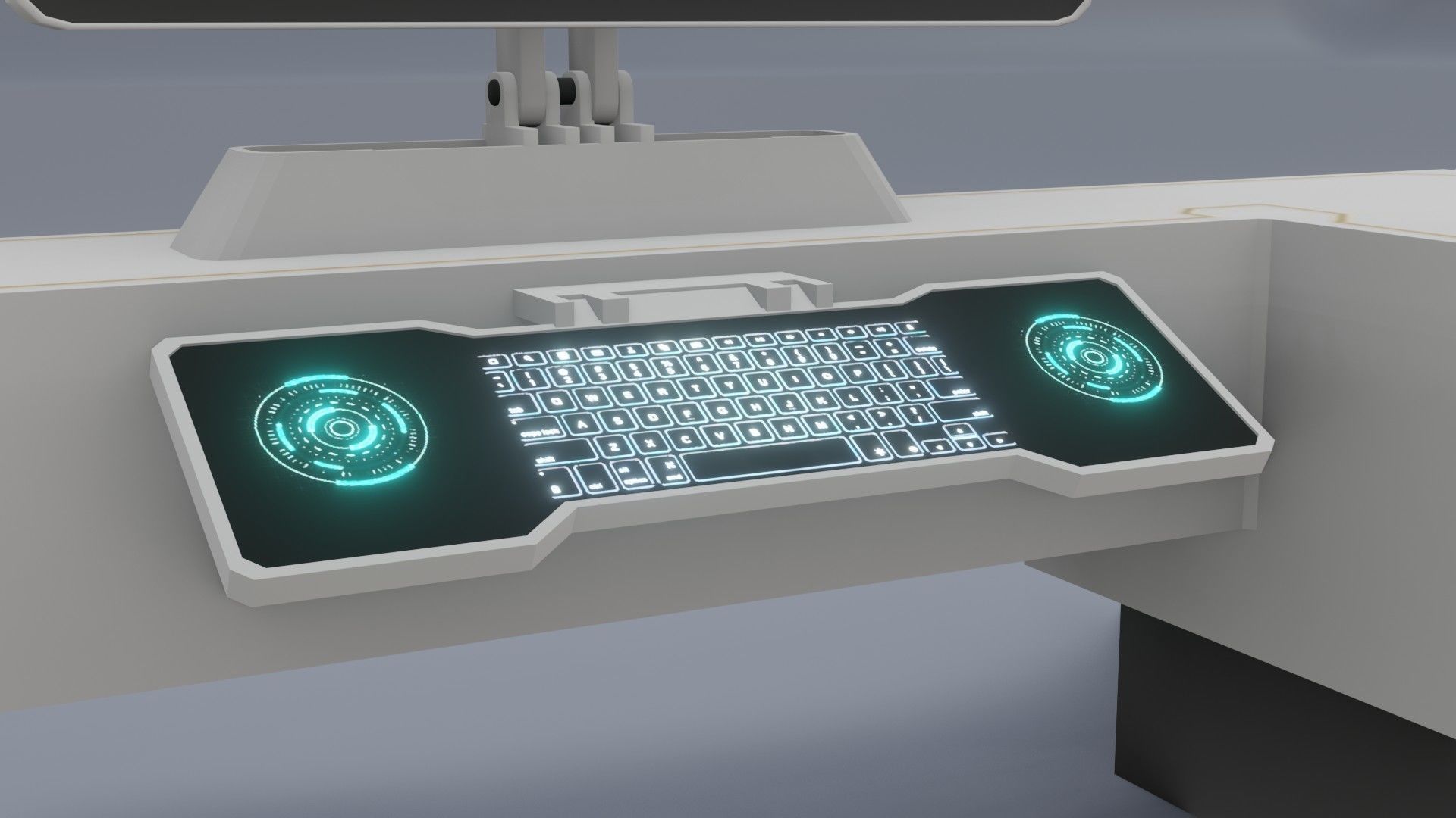 Sci-Fi Workspace - Low poly - PBR - Game ready Low-poly 3D model_10
