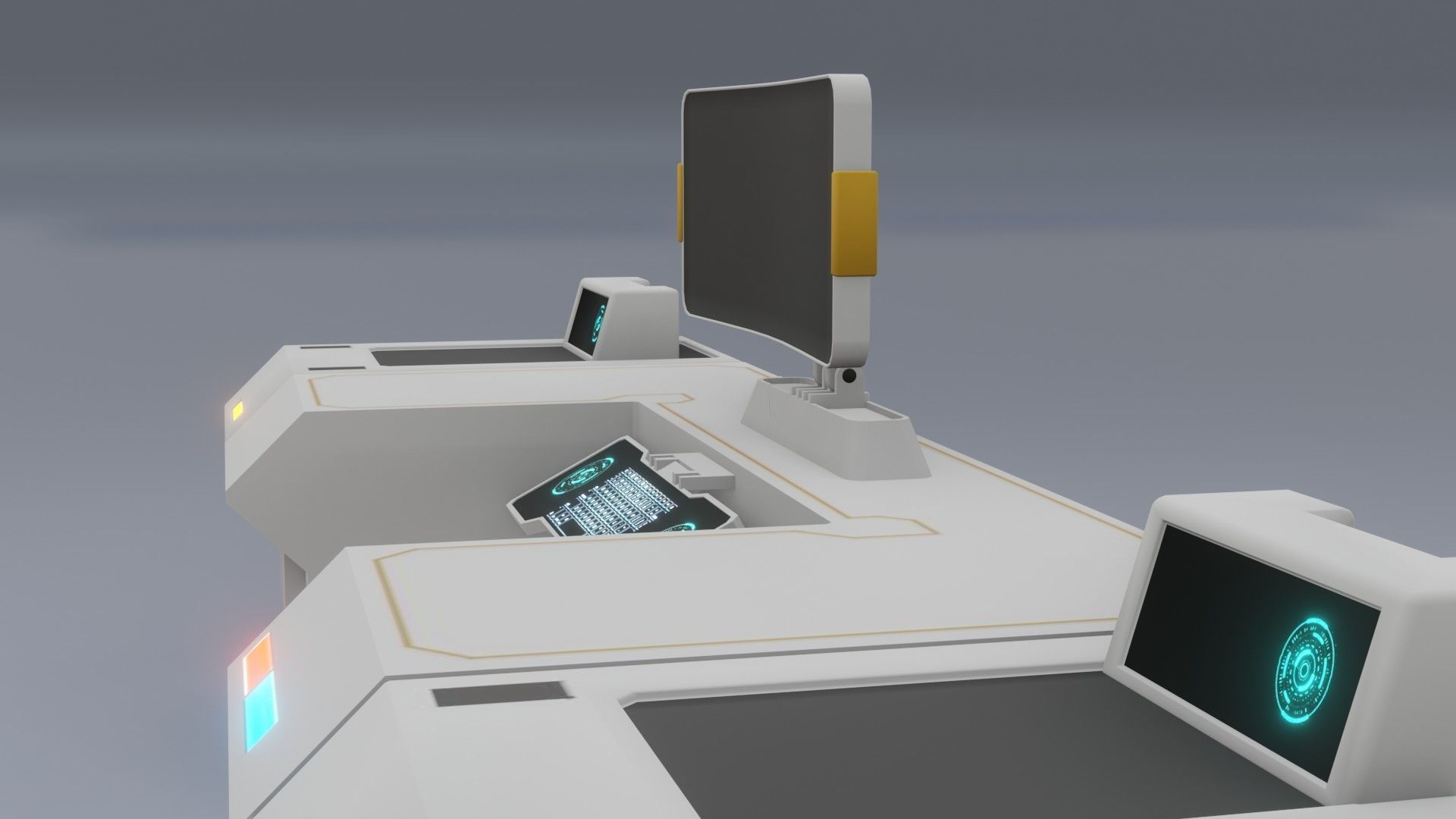 Sci-Fi Workspace - Low poly - PBR - Game ready Low-poly 3D model_18