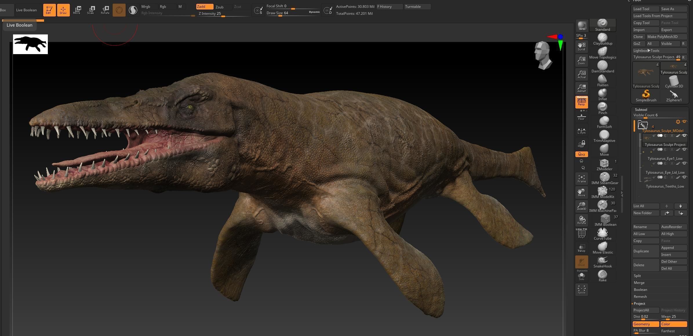Tylosaurus Sculpt Project 3D model_20
