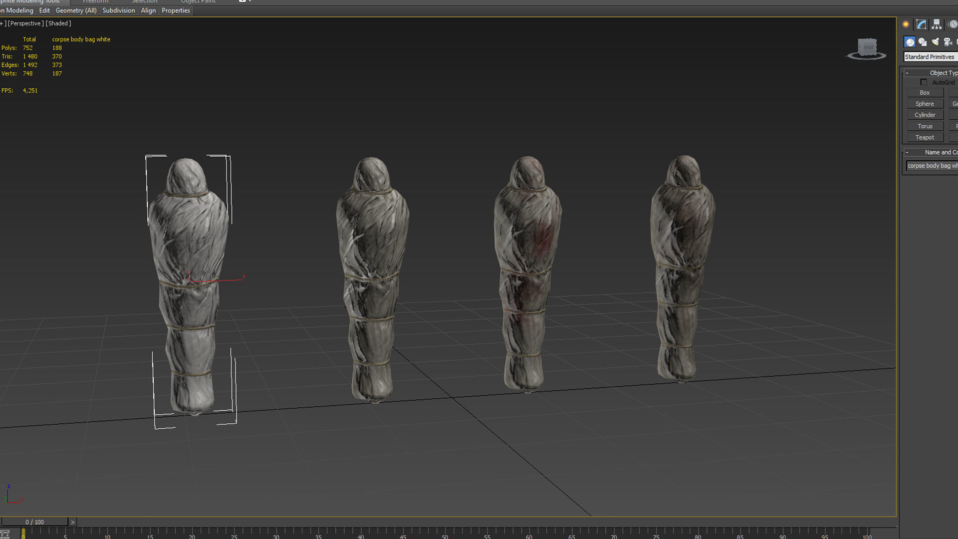 3D model Lowpoly Corpse Body Bag Medieval Low-poly 3D model_5