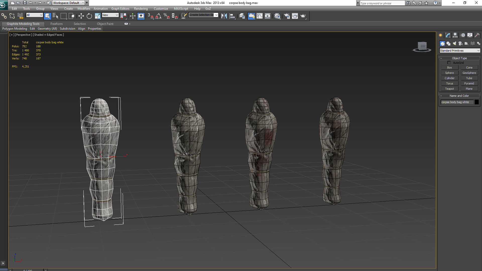 3D model Lowpoly Corpse Body Bag Medieval Low-poly 3D model_8