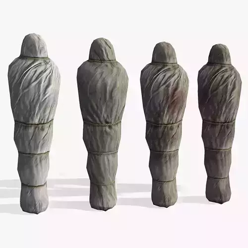 3D model Lowpoly Corpse Body Bag Medieval