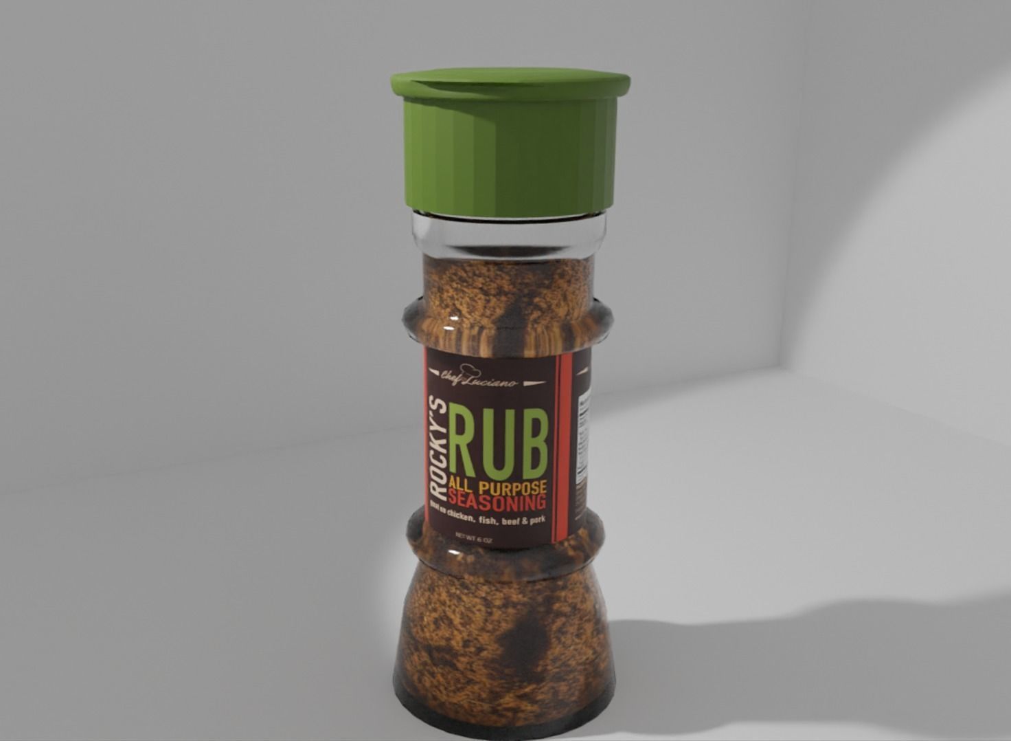 Spices Collection bottle of rub 3D model_4