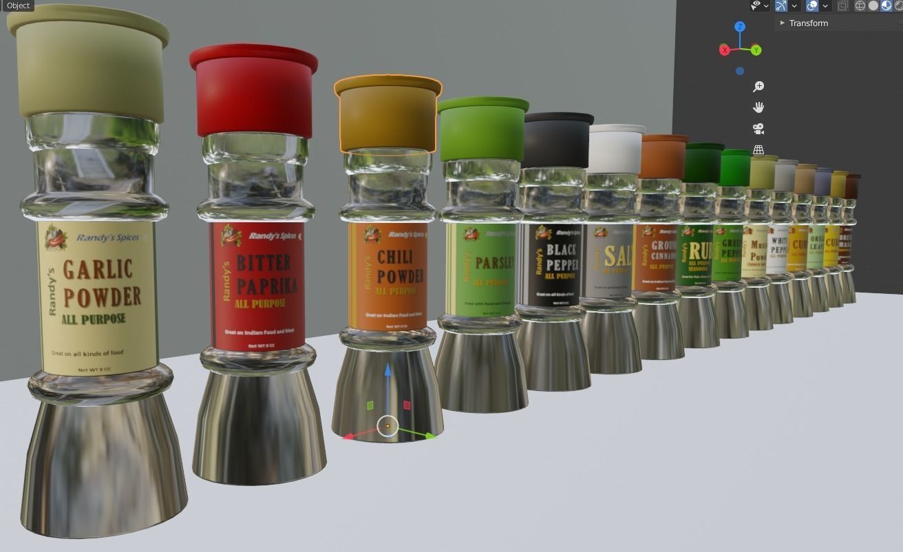 Spices Collection bottle of rub 3D model_1