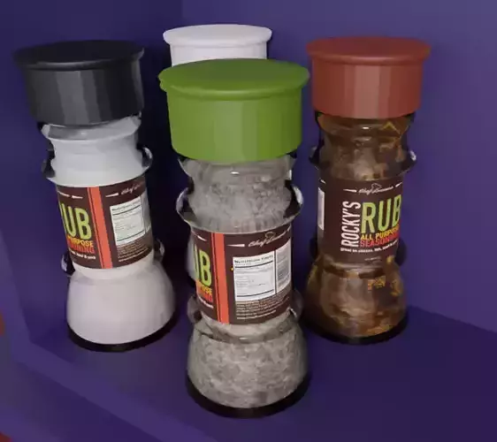 Spices Collection bottle of rub 3D model
