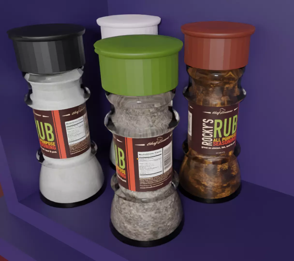 Spices Collection bottle of rub 3D model_0