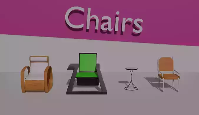 Low-poly chairs pack